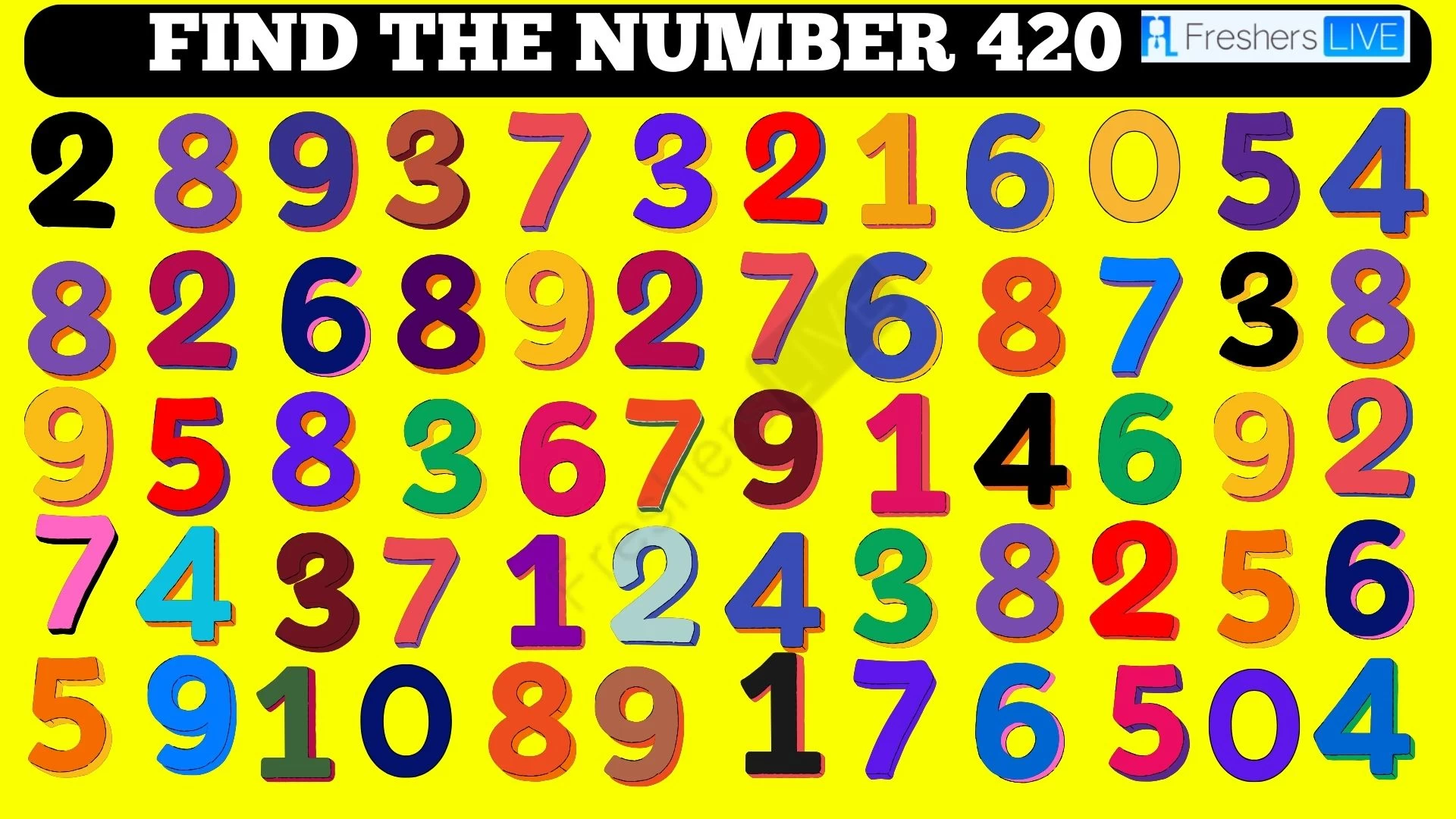 Test Your Lateral Thinking Skills Find the Number 420 Within 10 Seconds
