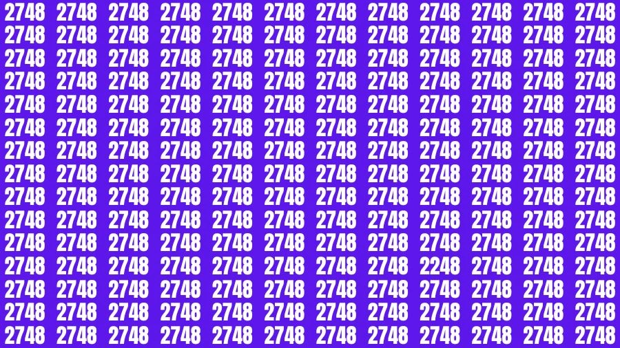 Observation Brain Challenge: If you have Eagle Eyes Find the number 2248 among 2748 in 12 Secs