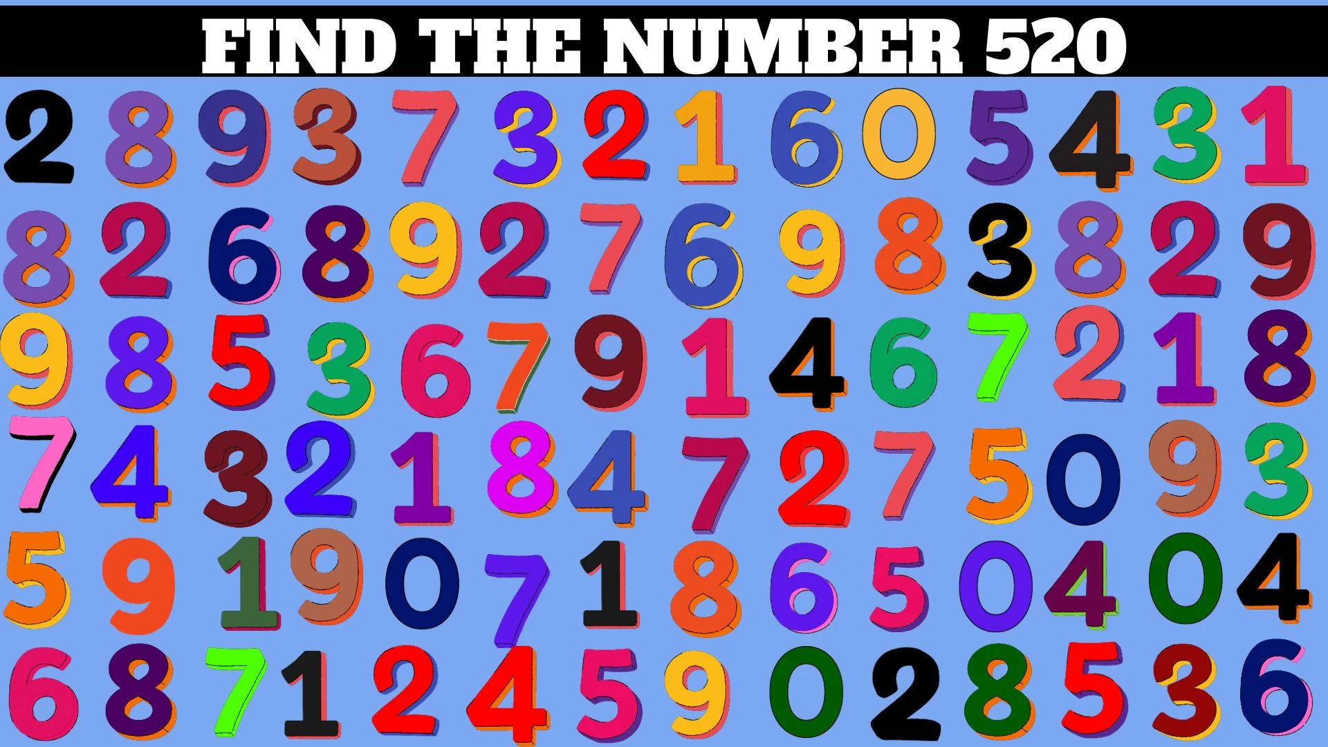 Test Your Lateral Thinking Skills Find the Number 520 Within 10 Seconds