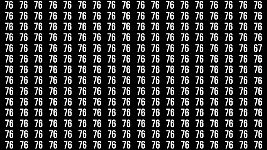 Observation Find it Out: If you have Sharp Eyes Find the number 67 in 20 Secs