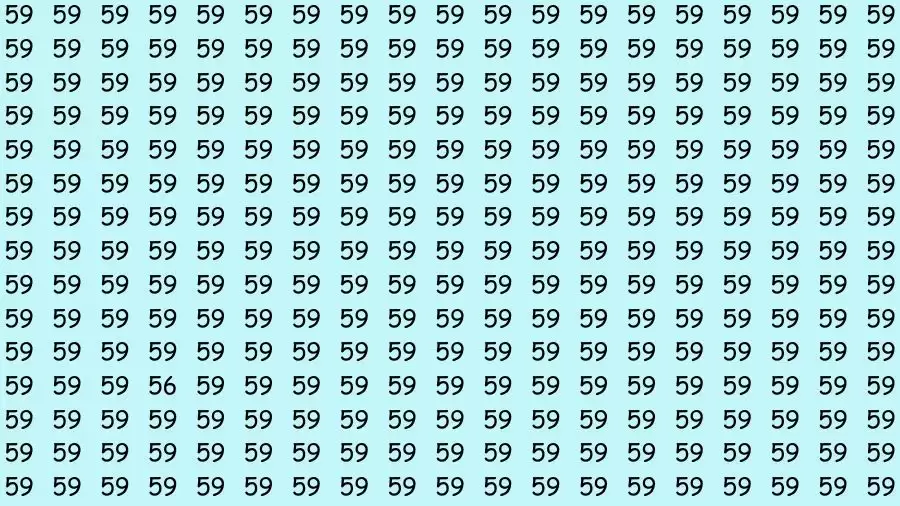 Optical Illusion Brain Challenge: If you have Hawk Eyes Find the Number 56 among 59 in 15 Secs