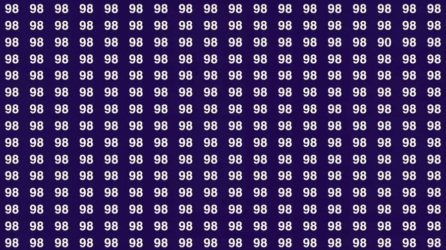 Optical Illusion Brain Test: If you have Sharp Eyes Find the number 90 in 20 Secs