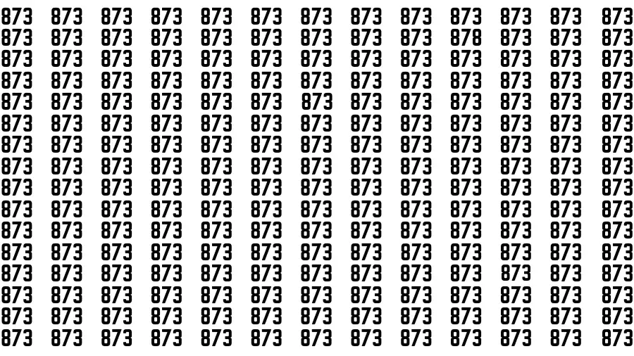 Test Visual Acuity: If you have Sharp Eyes Find the number 878 among 873 in 20 Secs