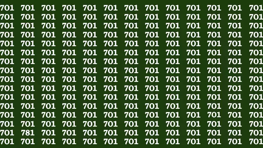 Brain Test: If you have Eagle Eyes Find the Number 781 among 701 in 15 Secs