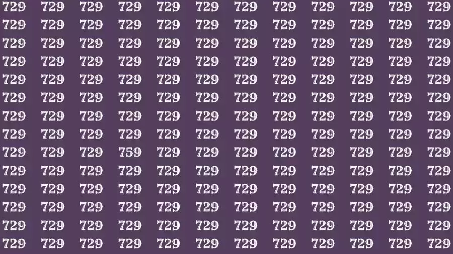 Optical Illusion Brain Challenge: If you have Hawk Eyes Find the number 759 among 729 in 16 Seconds?