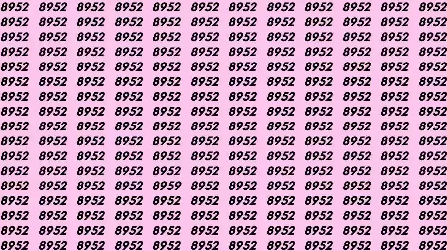 Optical Illusion Brain Test: If you have Eagle Eyes Find the number 8959 among 8952 in 10 Seconds?