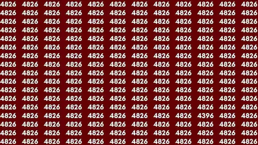Optical Illusion Brain Test: If you have Eagle Eyes Find the number 4396 among 4826 in 7 Seconds?