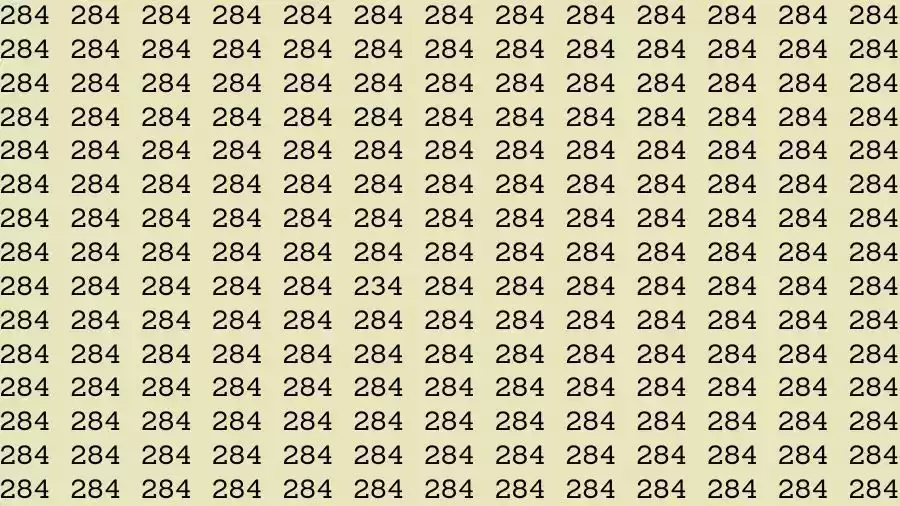 Optical Illusion Brain Challenge: If you have Eagle Eyes Find the number 234 among 284 in 12 Seconds?