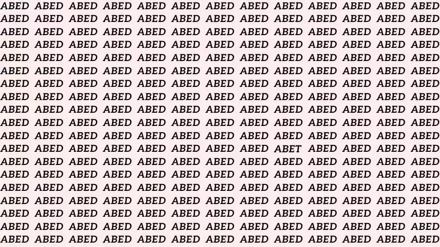 Observation Skill Test: If you have Eagle Eyes find the Word Abet among Abed in 10 Secs