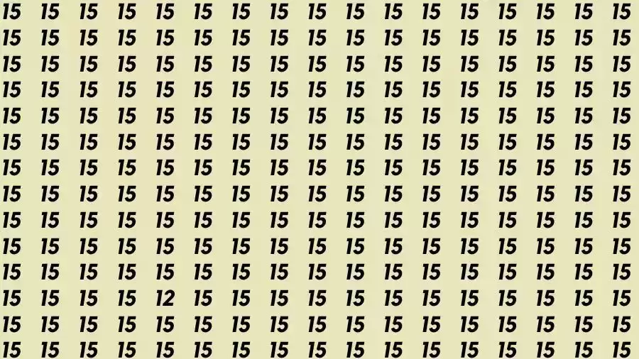 Observation Skills Test: If you have Eagle Eyes Find the number 12 among 15 in 8 Seconds?