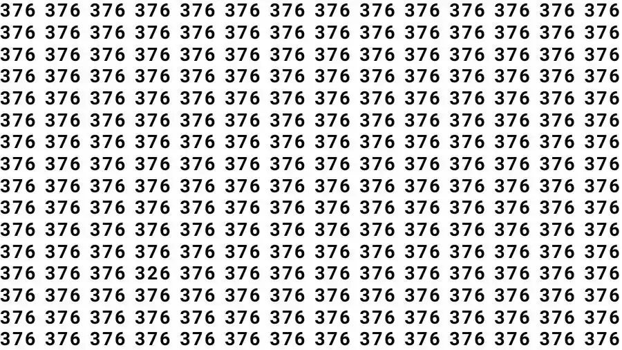 Optical Illusion Brain Test: If you have Eagle Eyes Find the number 326 among 376 in 12 Seconds?