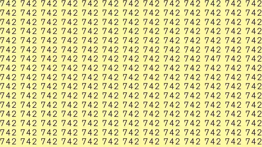 Optical Illusion Brain Test: If you have Eagle Eyes Find the number 747 among 742 in 15 Seconds?