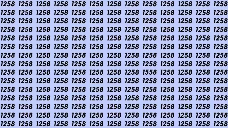 Observation Skills Test: If you have Sharp Eyes Find the number 1558 among 1258 in 15 Seconds?