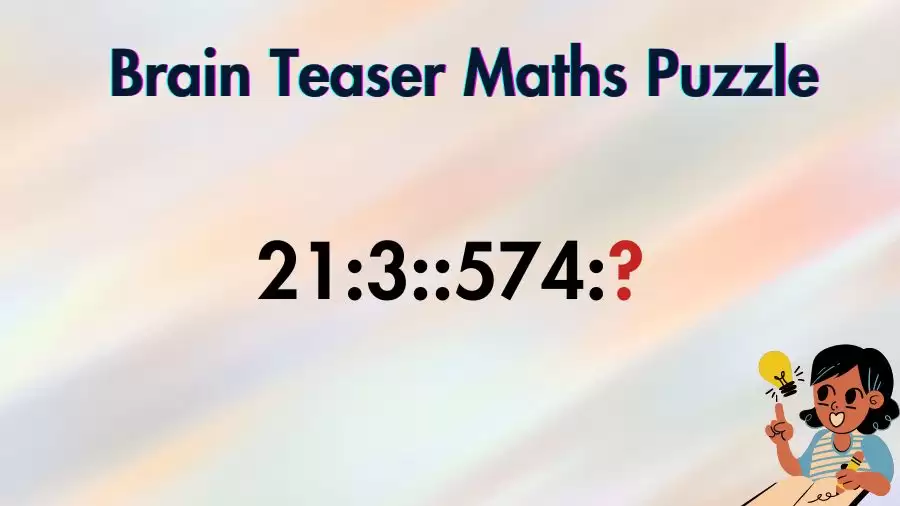 Brain Teaser: What Comes Next 21:3::574:?