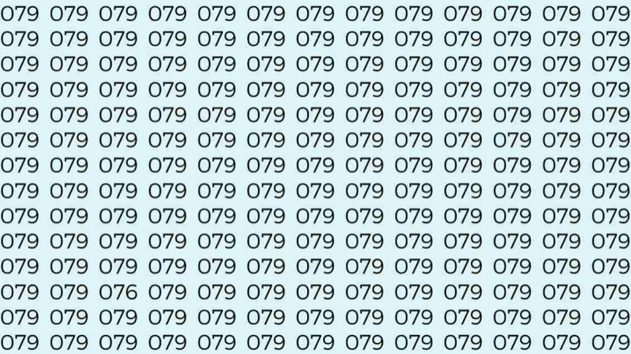 Optical Illusion Test: If you have Sharp Eyes Find the number 076 among 079 in 8 Seconds?