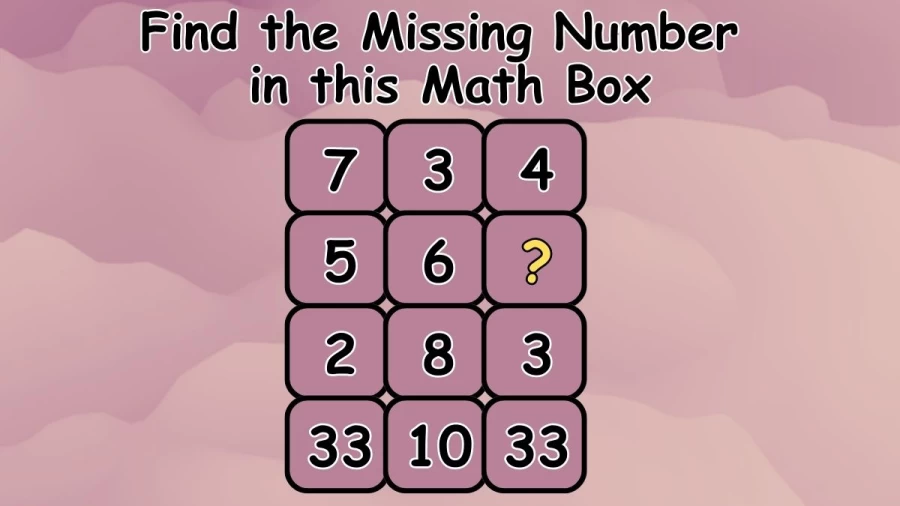 Brain Teaser Math Test: Find the Missing Number in this Math Box