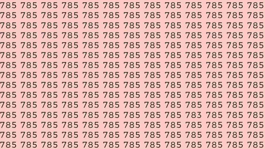 Observation Skills Test: If you have Sharp Eyes find the number 783 among 785 in 7 Seconds?