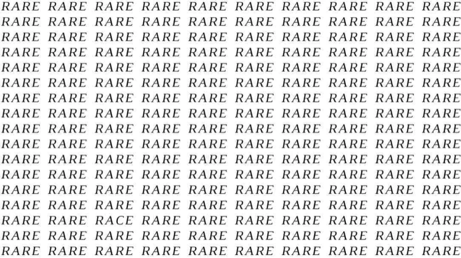 Observation Skill Test: If you have Eagle Eyes find the Word Race among Rare in 8 Secs