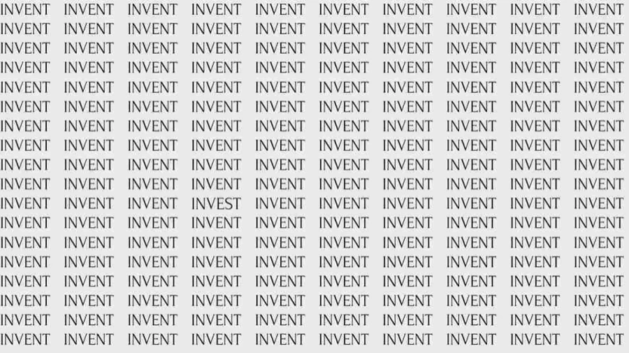 Observation Skill Test: If you have Eagle Eyes find the Word Invest among Invent in 12 Secs