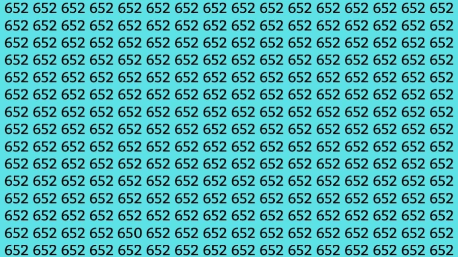 Observation Skill Test: Can you find the Number 650 among 652 in 10 Seconds?