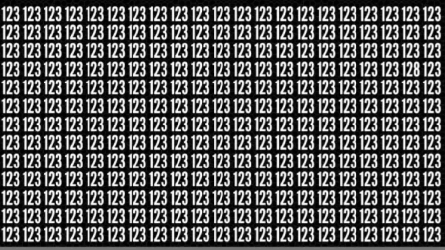 Observation Skill Test: Can you find the number 128 among 123 in 10 seconds?