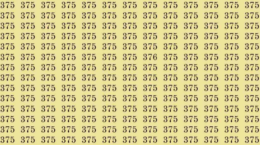 Optical Illusion: If you have eagle eyes find 376 among 375 in 5 Seconds?
