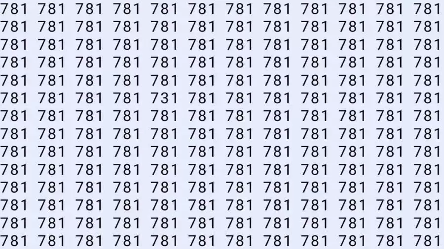Optical Illusion: If you have eagle eyes find 731 among 781 in 12 Seconds?