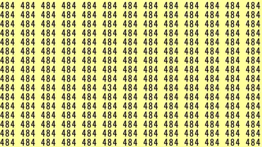 Optical Illusion: If you have hawk eyes find 434 among 484 in 06 Seconds?
