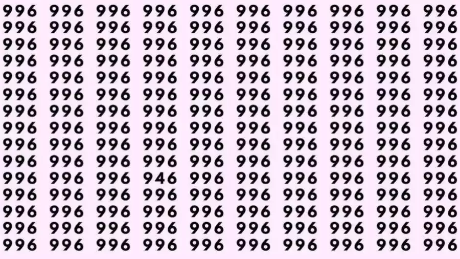 Optical Illusion: If you have sharp eyes find 946 among 996 in 10 Seconds?