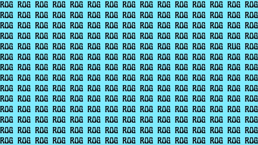 Brain Teaser: If you have Sharp Eyes Find the Word Rug among Rog in 15 Secs