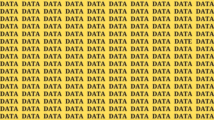 Brain Test: If you have Hawk Eyes Find the Word Date among Data in 12 Secs