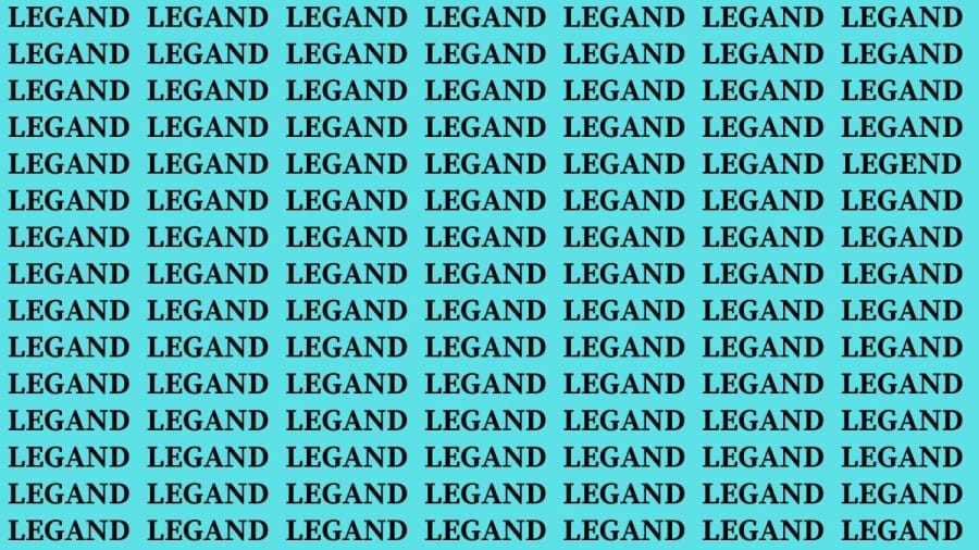 Brain Teaser: If you have Hawk Eyes Find the Word Legend in 15 Secs