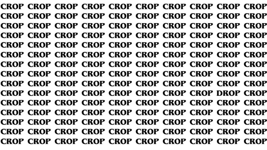 Brain Test: If you have Eagle Eyes Find the Word Drop among Crop in 18 Secs