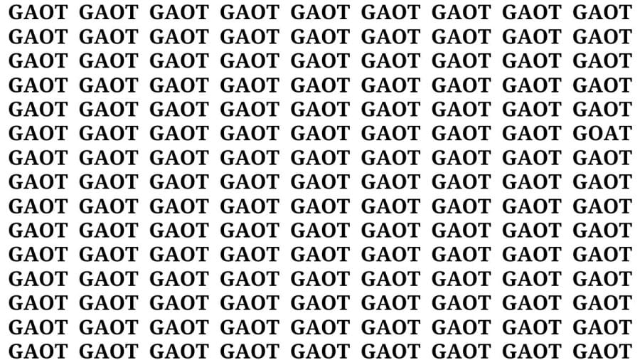 Brain Teaser: If you have Eagle Eyes Find the Word Goat In 18 Secs