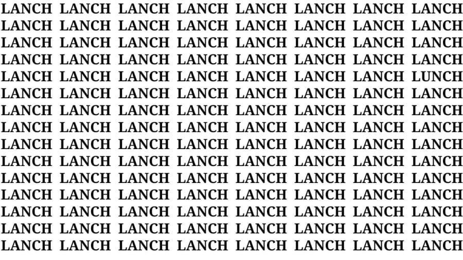 Brain Test: If you have Sharp Eyes Find the Word Lunch in 20 Secs