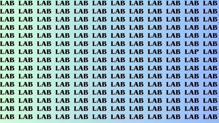 Brain Teaser: If you have Eagle Eyes Find the Word Lap among Lab In 18 Secs