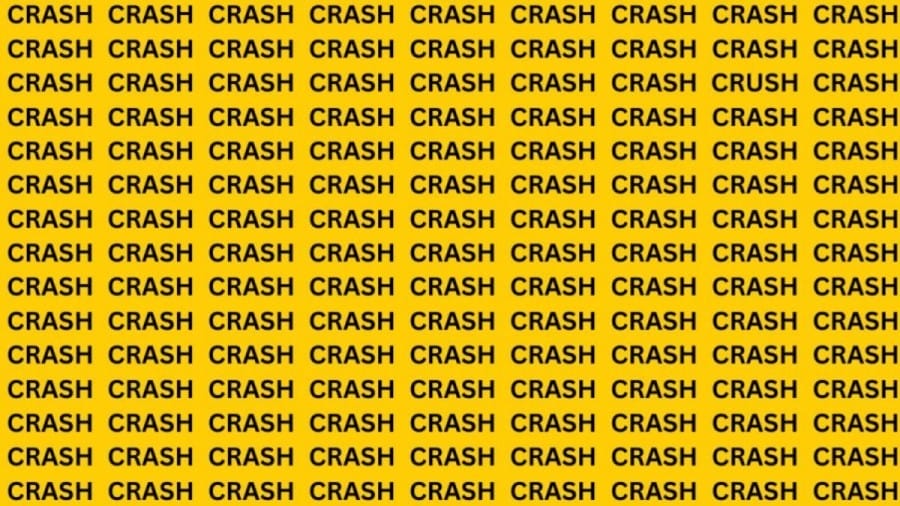 Brain Teaser: If you have Hawk Eyes Find the word Crush among Crash in 15 secs