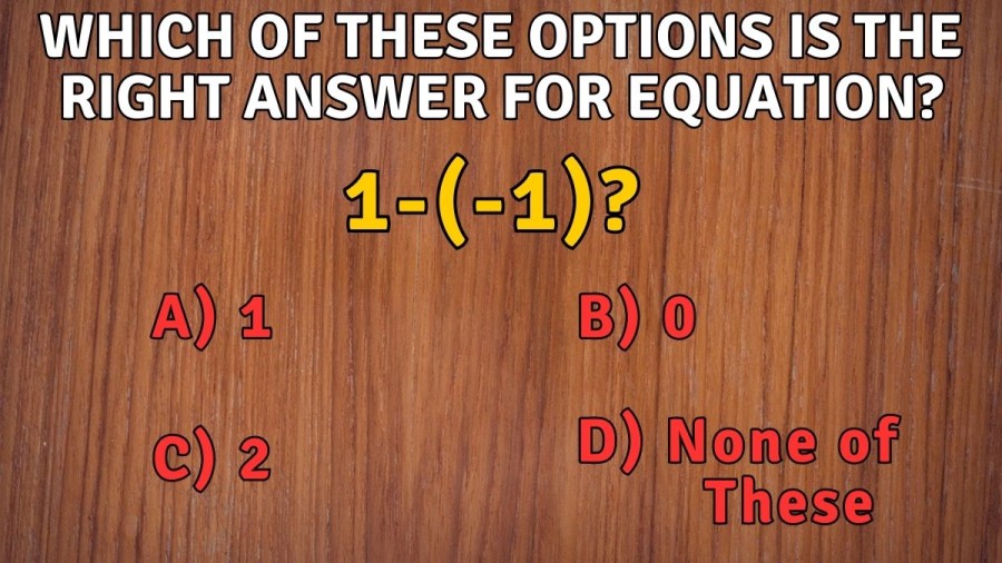 Brain Teaser: Which of these Options is the Right answer for Equation 1-(-1)?