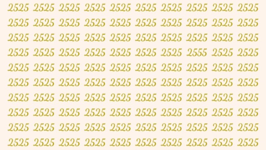 Can You Spot 2555 among 2525 in 15 Seconds? Explanation and Solution to the Optical Illusion