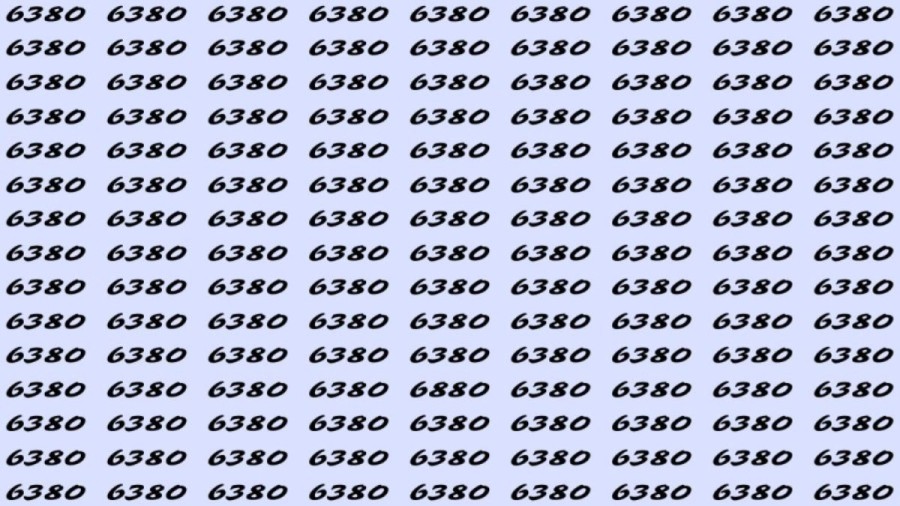 Can You Spot 6880 among 6380 in 30 Seconds? Explanation And Solution To The Optical Illusion