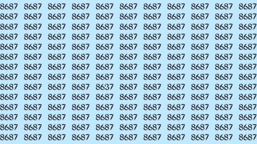 Can You Spot 8637 among 8687 in 30 Seconds? Explanation And Solution To The Optical Illusion