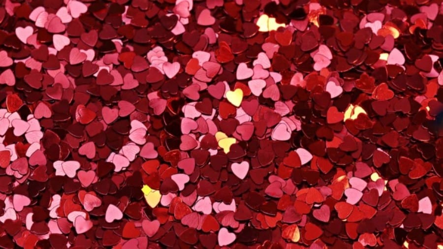 Optical Illusion: Can you find a Sticky Note Paper hidden among these Hearts?