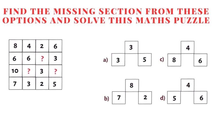 Brain Teaser: Find the missing section from these options and solve this Maths Puzzle