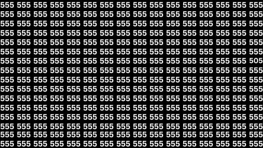 Observation Skills Test : Can you find the number 505 among 555 in 10 seconds?